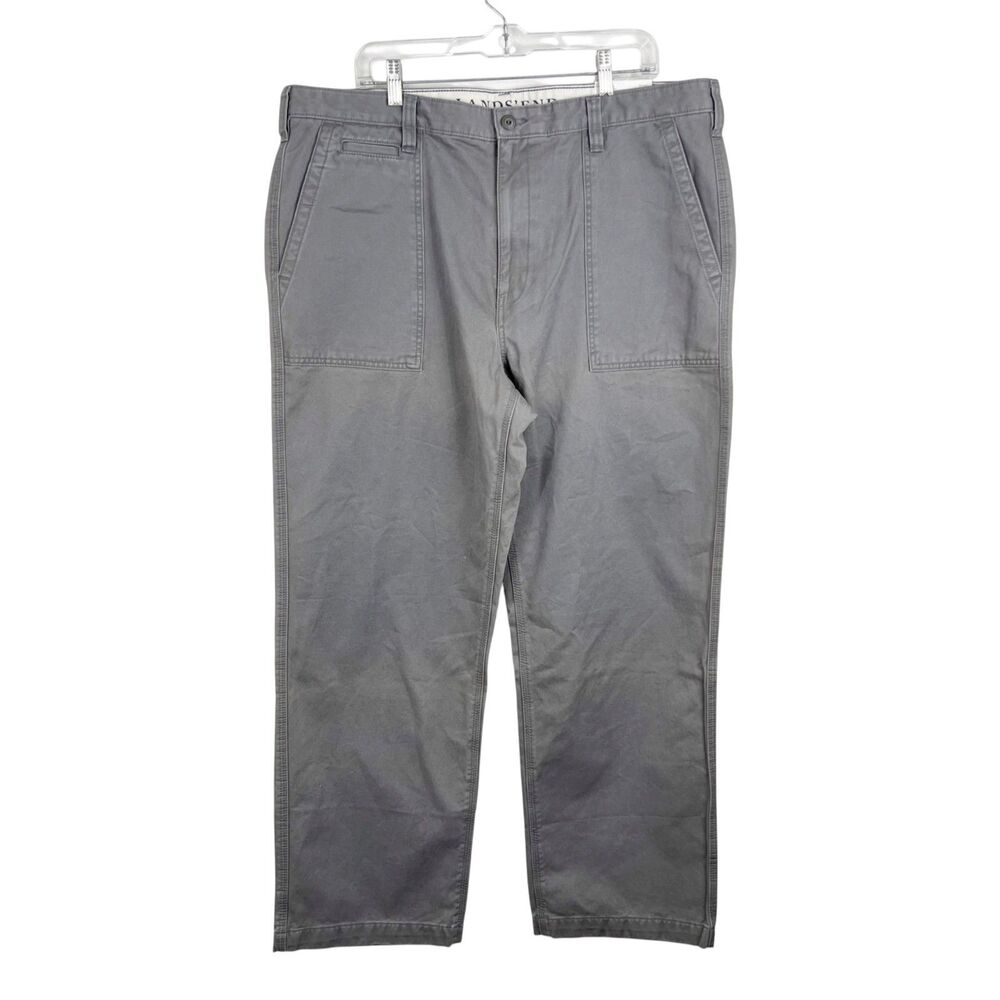 Lands' End Pants Men 40 x 30 Arctic Grey Mr Field Chinos Traditional Fit  NWT